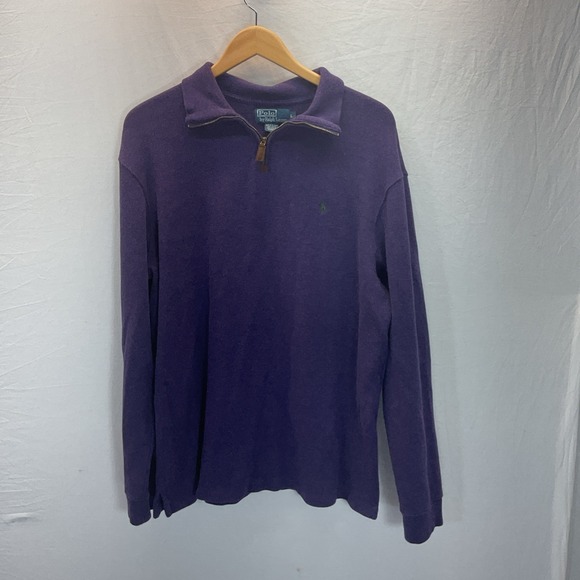 Polo by Ralph Lauren Other - Polo‎ by Ralph Lauren Purple 1/4 Zip Pullover Sweatshirt Sweater Mens L Classic